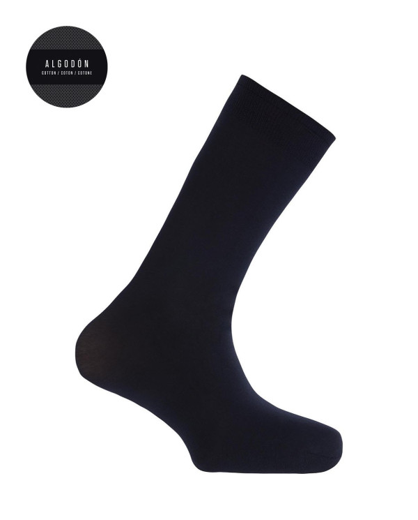 Chaussettes unies en coton - Manager Couleur Bleu marine - 1