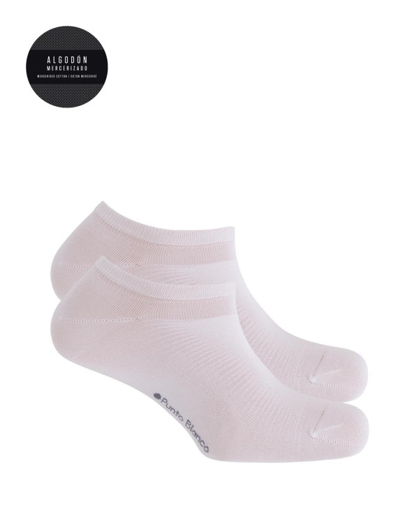 Pack of 2 plain ankle socks - Banana Color White - 1