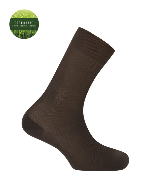 Ribbed polyamide socks - Trenil-set Deodorant Color Brown - 1