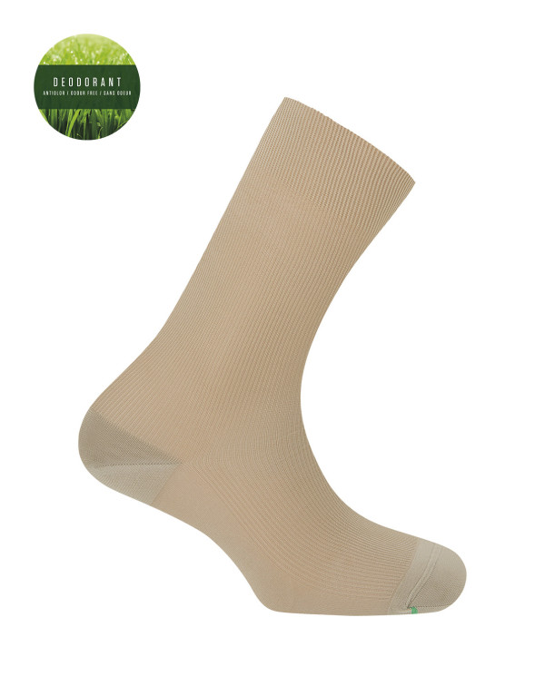 Chaussettes polyamide côtelé - Déodorant Trenil-set Couleur Beige - 1