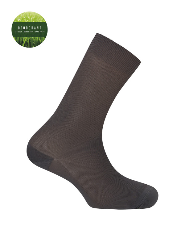 Chaussettes polyamide côtelé - Déodorant Trenil-set Couleur Gris - 1