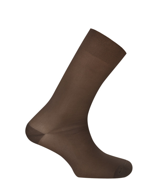 Chaussettes unies en polyamide - Trenil-Silk Couleur Marron - 1