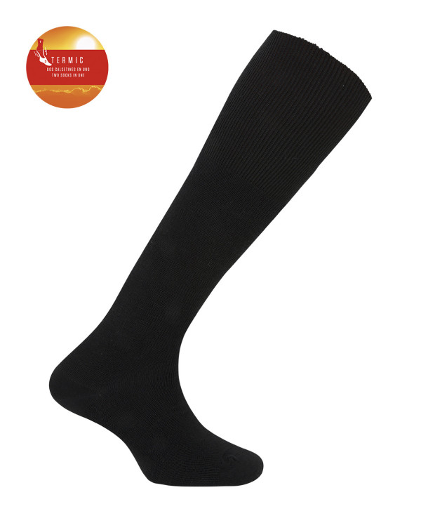 Chaussettes ourlet uni - Thermique Couleur Noir - 1