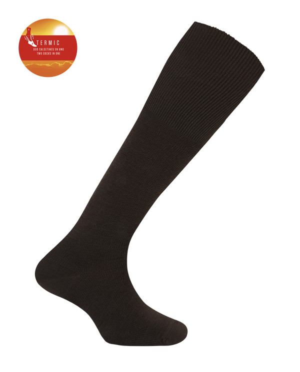 Plain hem socks - Thermal Color Brown - 1