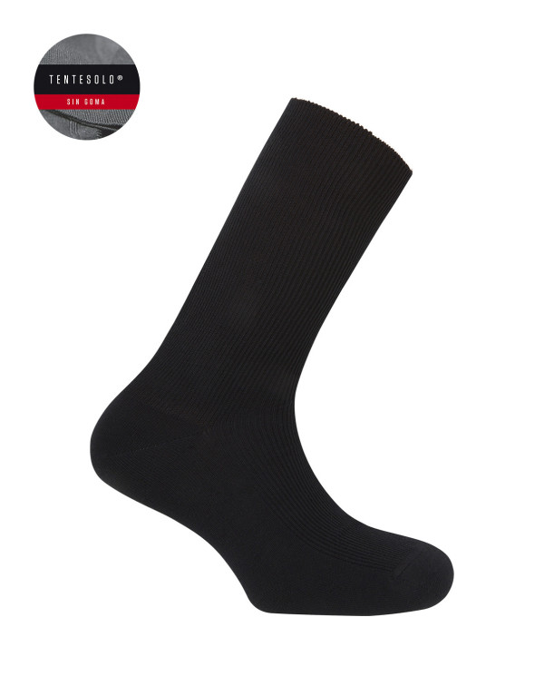 Chaussettes ourlet côtelé - Tentesolo Couleur Noir - 1