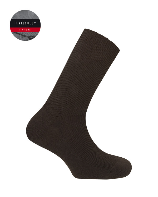 Chaussettes ourlet côtelé - Tentesolo Couleur Marron - 1