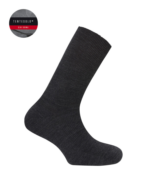 Chaussettes ourlet côtelé - Tentesolo Couleur Gris fonce - 1