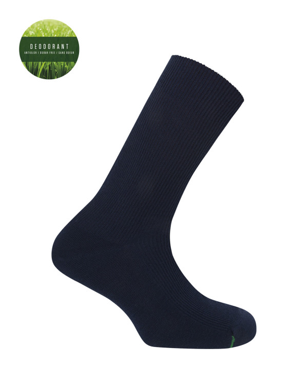 Ribbed Hem Socks - Deodorant Color Navy - 1