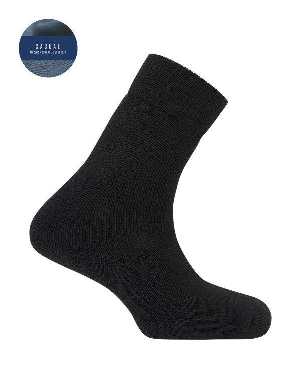 Chaussettes ourlet uni Couleur Noir - 1