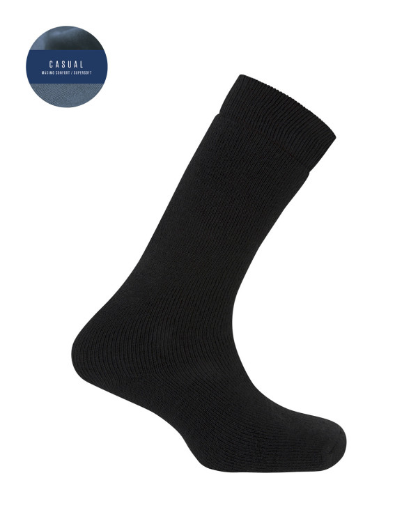 Chaussettes ourlet uni Couleur Noir - 1