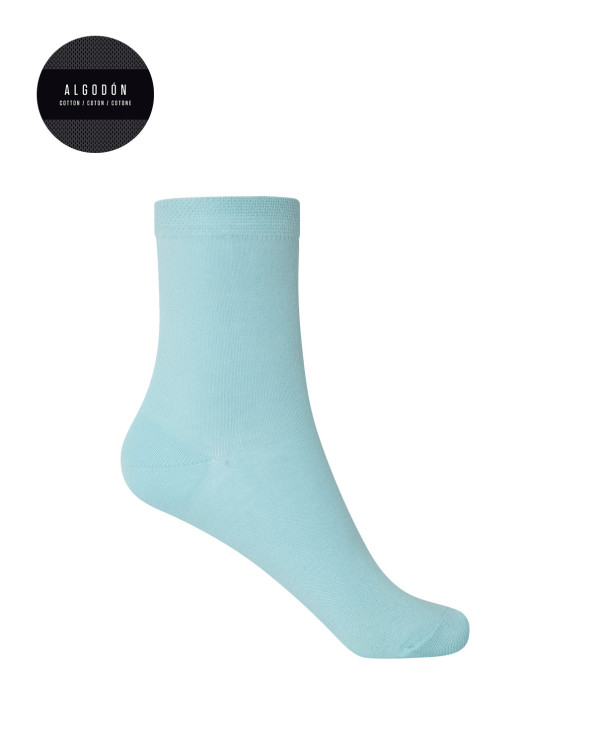 Plain cotton socks Color Blue - 1