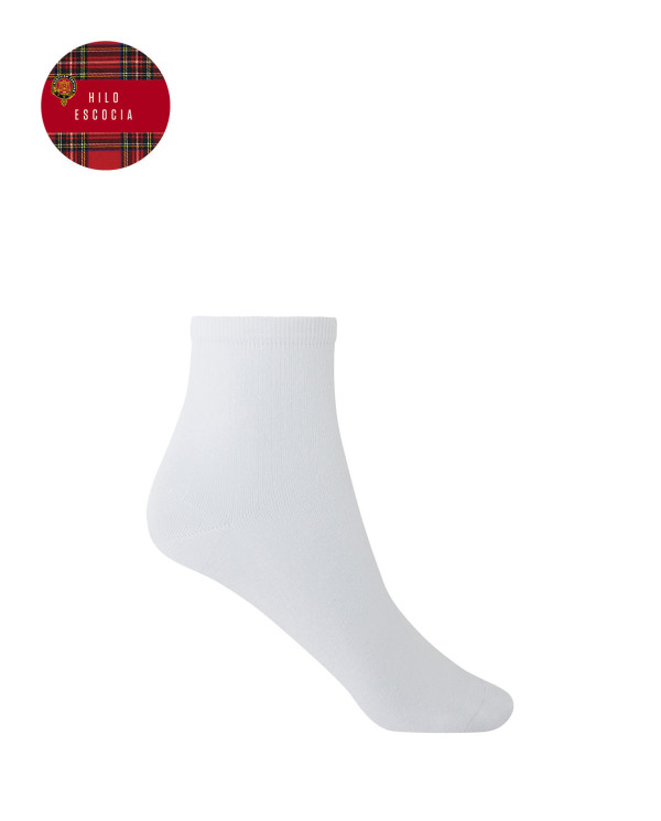 Chaussettes unies en fil d'Ecosse Couleur Blanc - 1