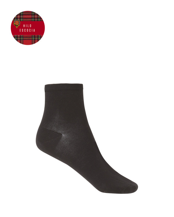 Chaussettes unies en fil d'Ecosse Couleur Noir - 1