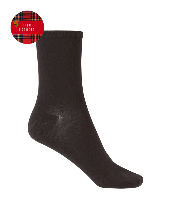 Plain Fil d'Écosse Socks Color Black - 1