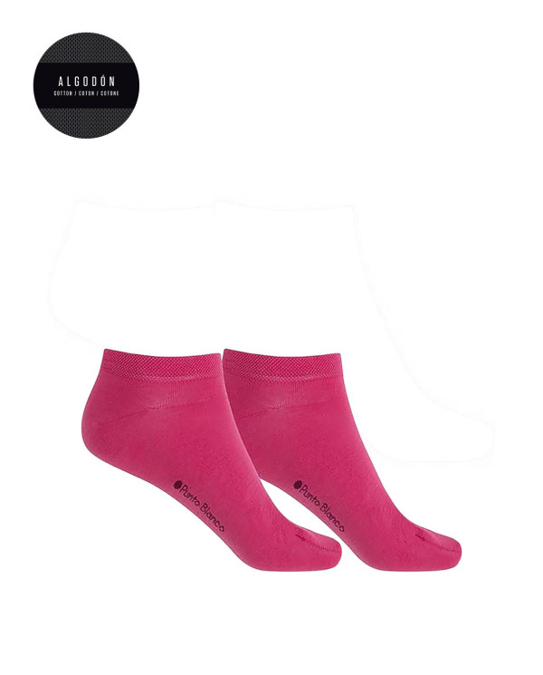 Pack de 2 calcetines tobilleros lisos - Banana Color Rosa - 1