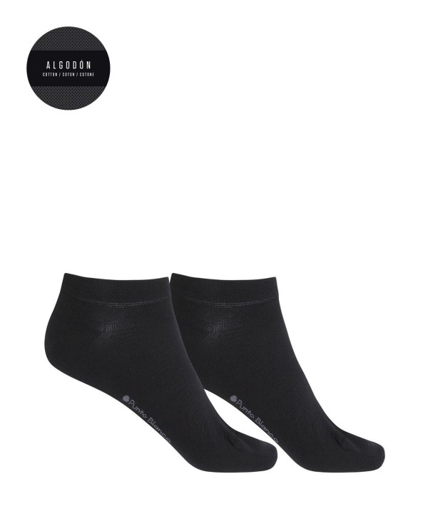 Pack of 2 plain ankle socks - Banana Color Black - 1