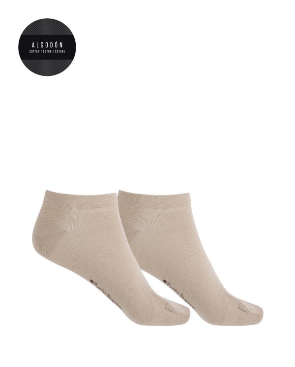 Pack de 2 calcetines tobilleros lisos - Banana Color Beige - 1