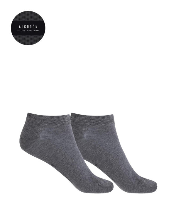 Lot de 2 socquettes unies - Banane Couleur Gris - 1