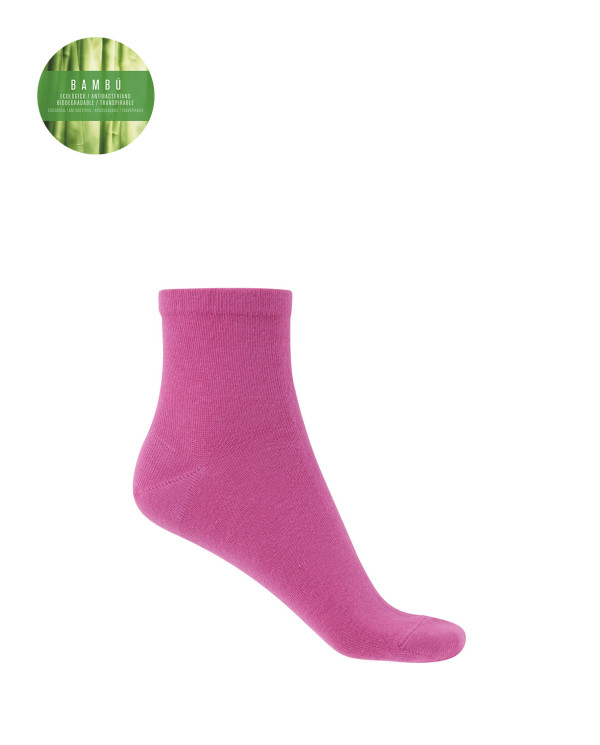 Chaussettes unies en bambou Couleur Fuchsia - 1