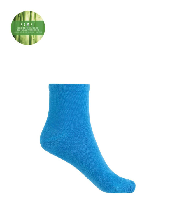 Chaussettes unies en bambou Couleur Bleu - 1