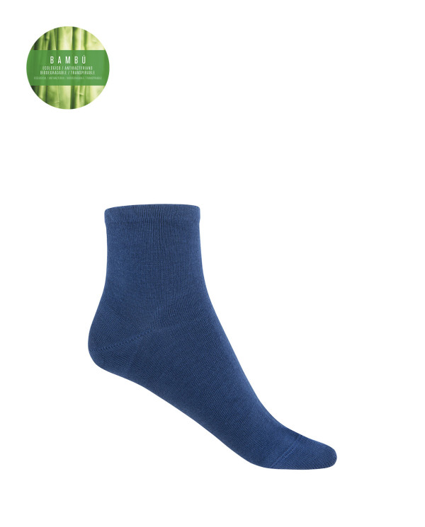 Chaussettes unies en bambou Couleur Bleu - 1