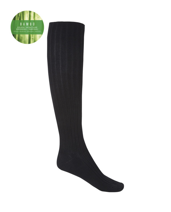 Rich Ribbed Bamboo Socks Color Black - 1