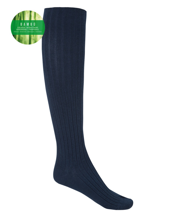 Rich Ribbed Bamboo Socks Color Navy - 1