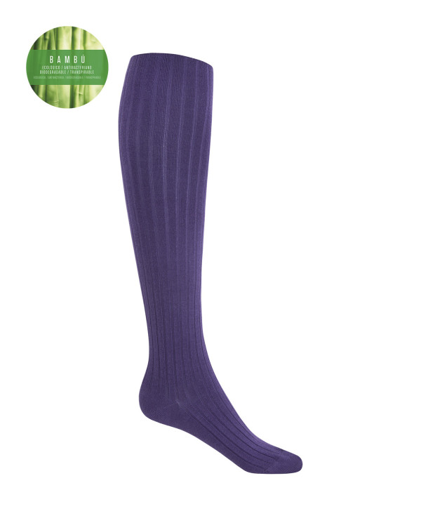 Rich Ribbed Bamboo Socks Color Lilac - 1