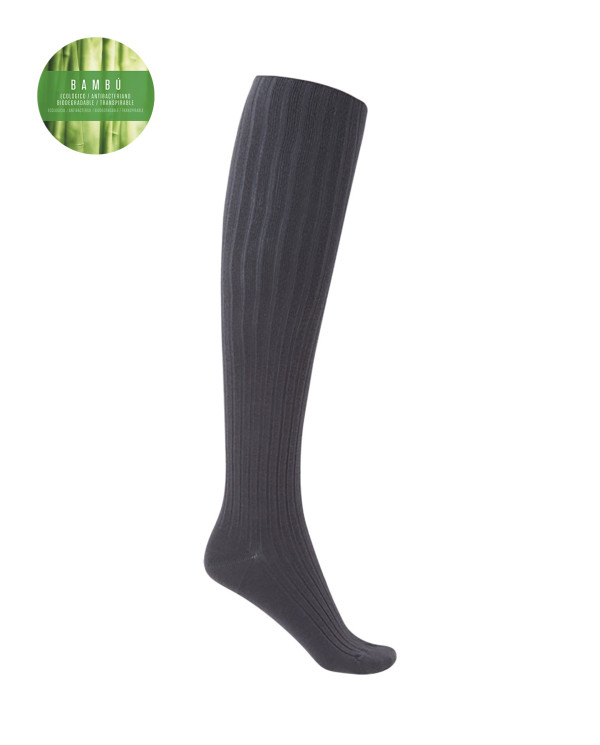 Rich Ribbed Bamboo Socks Color Grey - 1