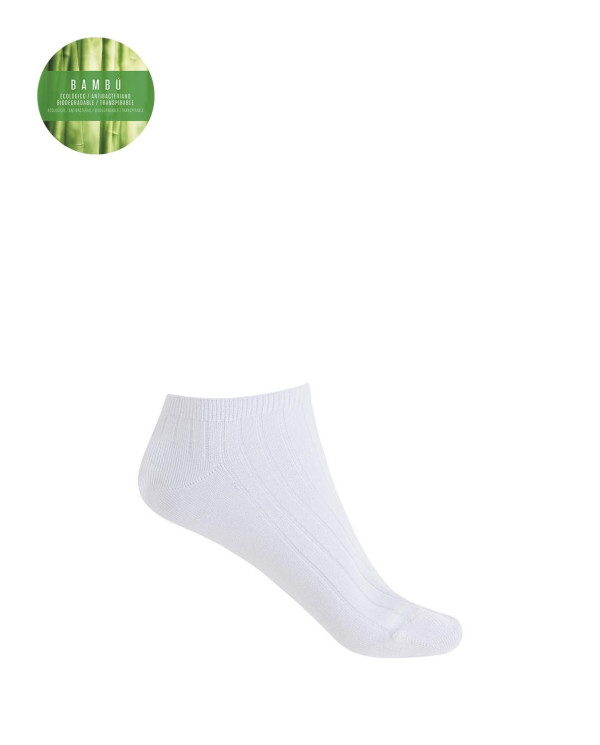 Chaussettes en bambou à côtes Couleur Blanc - 1