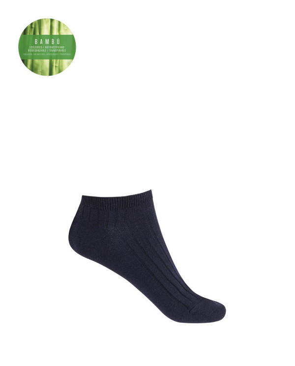 Bamboo socks with ribbed Color Navy - 1