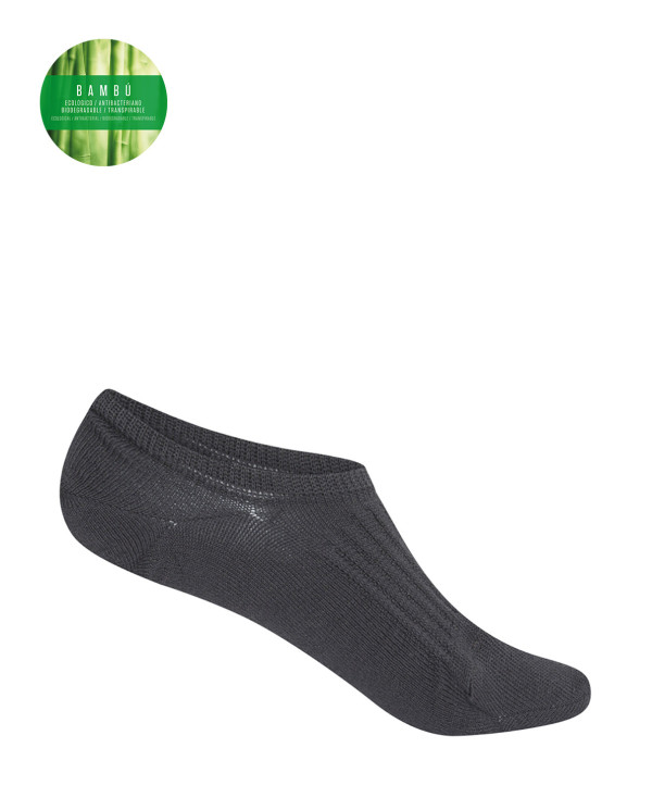 Chaussettes invisibles en bambou Couleur Gris fonce - 1