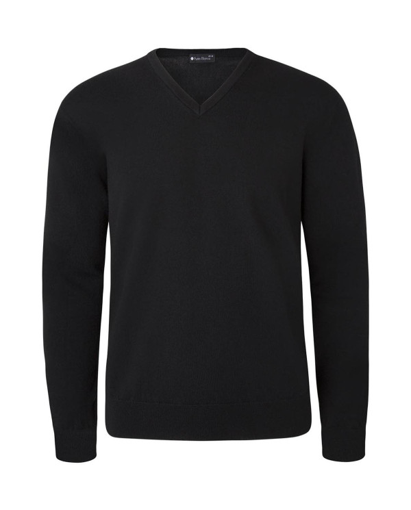 Sweater V-neck, merino wool Color Black - 1