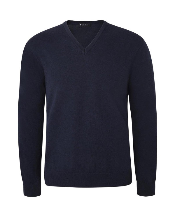 Sweater V-neck, merino wool Color Navy - 1