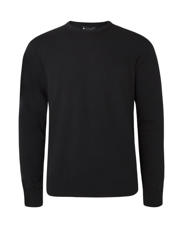 Sweater round neck, merino wool Color Black - 1