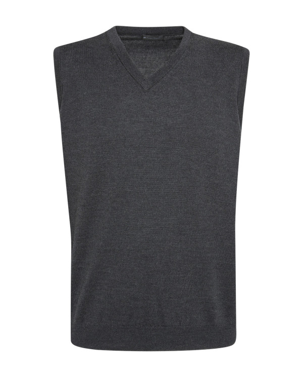 Waistcoat V-neck, merino wool Color Grey - 1