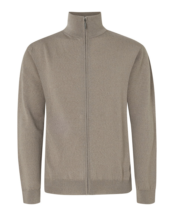 Jacket with zipper, merino wool Color Beige - 1