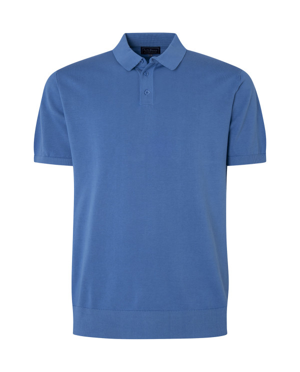 Polo tricoté Couleur Bleu - 1