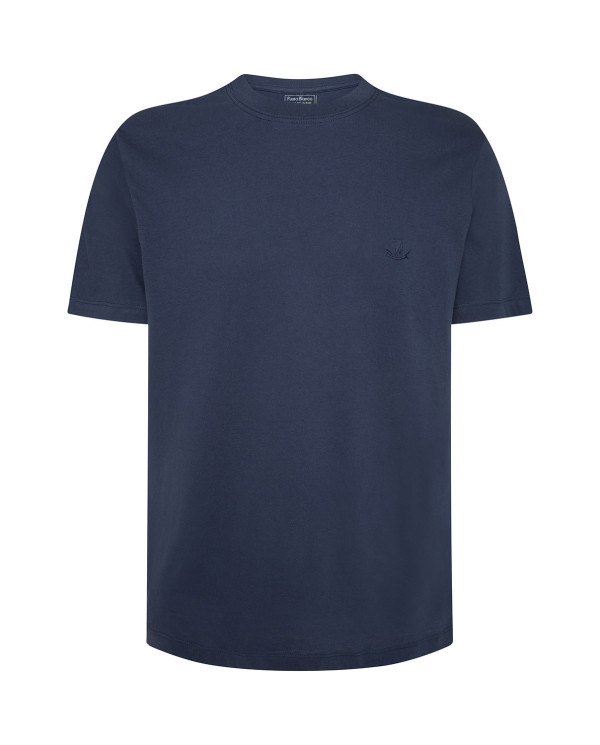 Round neck short sleeve cotton outer t-shirt Color Navy - 1