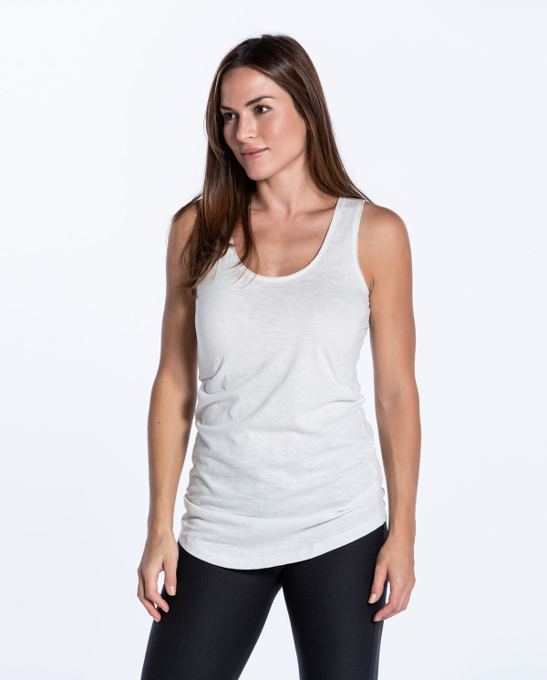 Camiseta de tirantes de algodón, Top Color Gris - 1