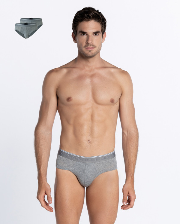 Pack of 2 Briefs, Bamboo Color Grey - 1