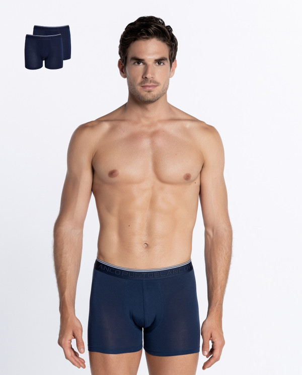 Lot de 2 boxers, bambou Couleur Bleu marine - 1