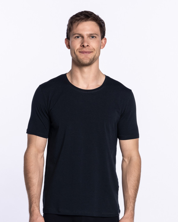 Camiseta cuello redondo de algodón orgánico, Ecologix Color Negro - 1