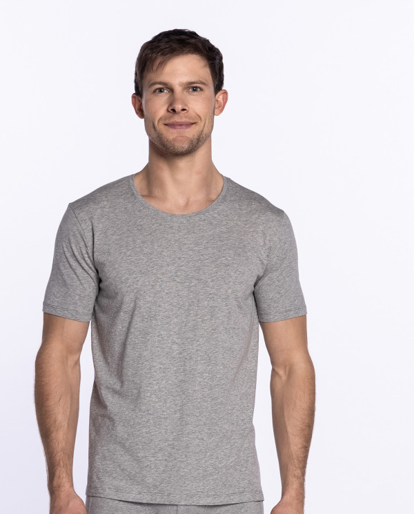 Camiseta cuello redondo de algodón orgánico, Ecologix Color Gris - 1