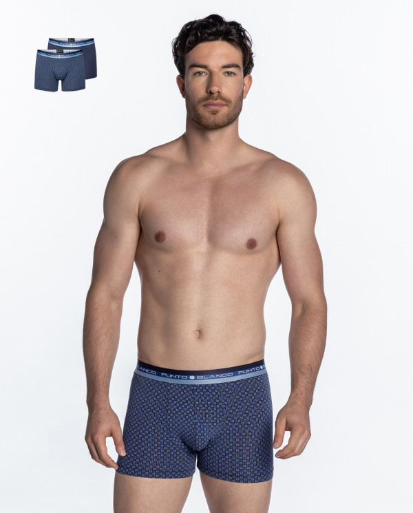 Lot de 2 boxers en coton et modal, Reykjavik Couleur Bleu marine - 1