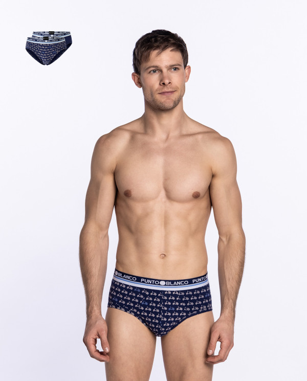 Pack of 2 organic cotton briefs, Navy Color Navy - 1