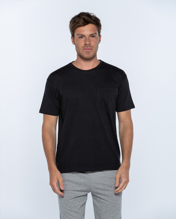 Short sleeve t-shirt, Basix Color Black - 1