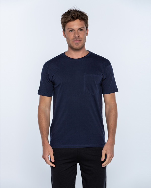 T-shirt manches courtes, Basix Couleur Bleu - 1