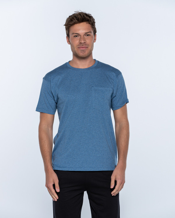 Short sleeve t-shirt, Basix Color Blue - 1