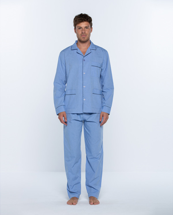 Ensemble long, Bedwear, Robert Couleur Bleu - 1